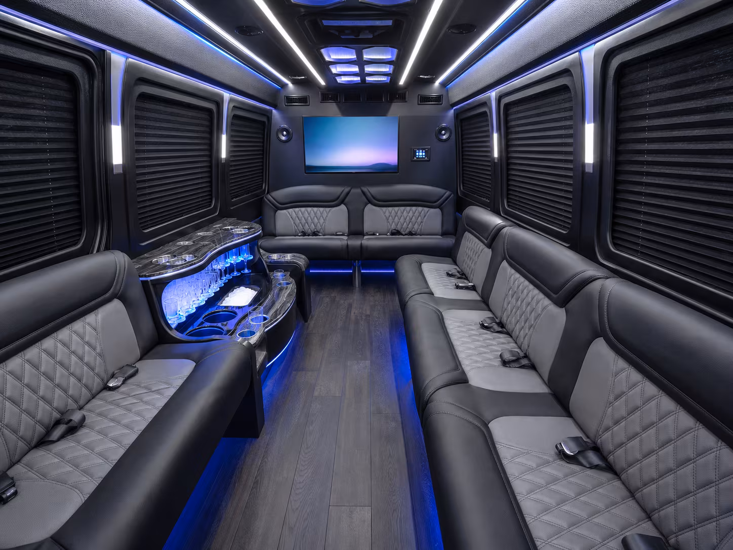 north charleston 30 passenger party bus interior